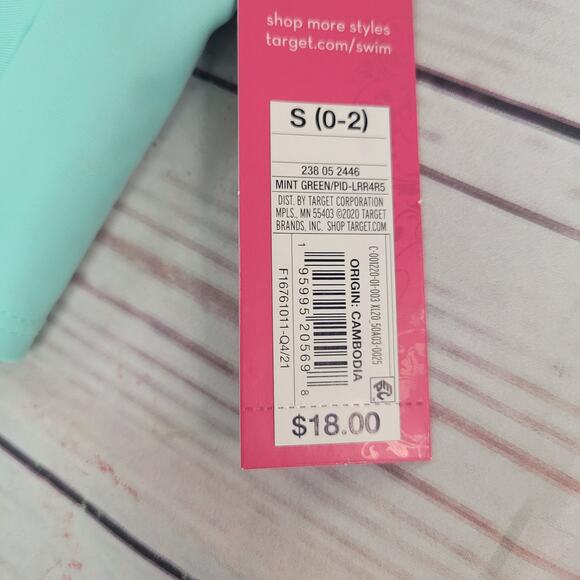 Juniors' Longline Bikini Top - Xhilaration Mint Green S (0-2) - Picture 5 of 5